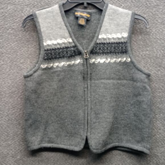 Requirements Women V Neck 100% Wool Zip Sweater Vest - Picture 1 of 6